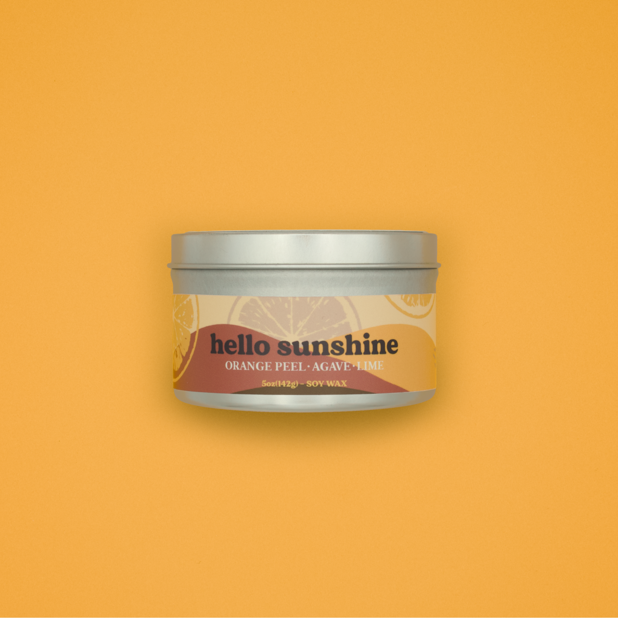 Hello Sunshine Candle - Citrus Orange Peel, Agave, Sugar Scent