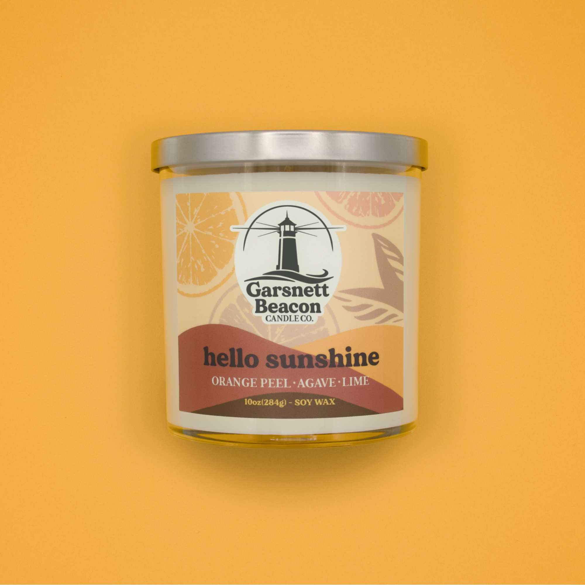 Hello Sunshine Candle - Citrus Orange Peel, Agave, Sugar Scent