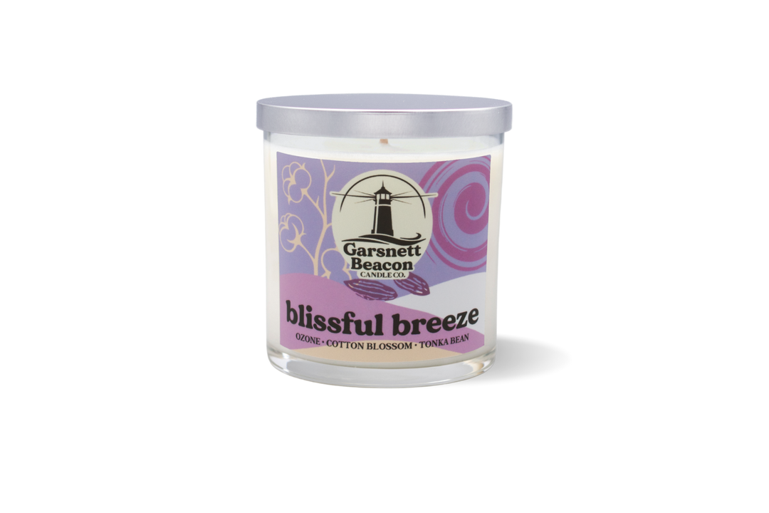 Blissful Breeze Candle - Ozone Cotton Blossom Tonka Bean Scent
