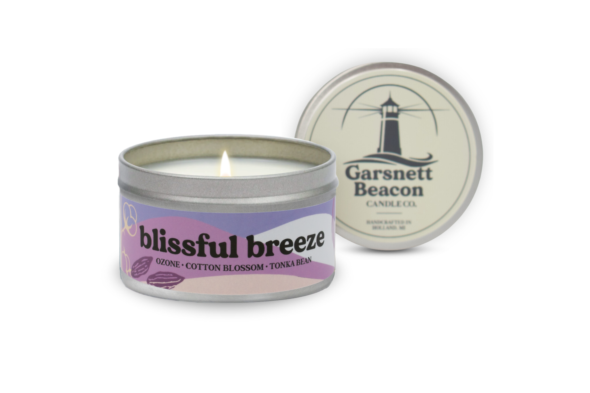 Blissful Breeze Candle - Ozone Cotton Blossom Tonka Bean Scent