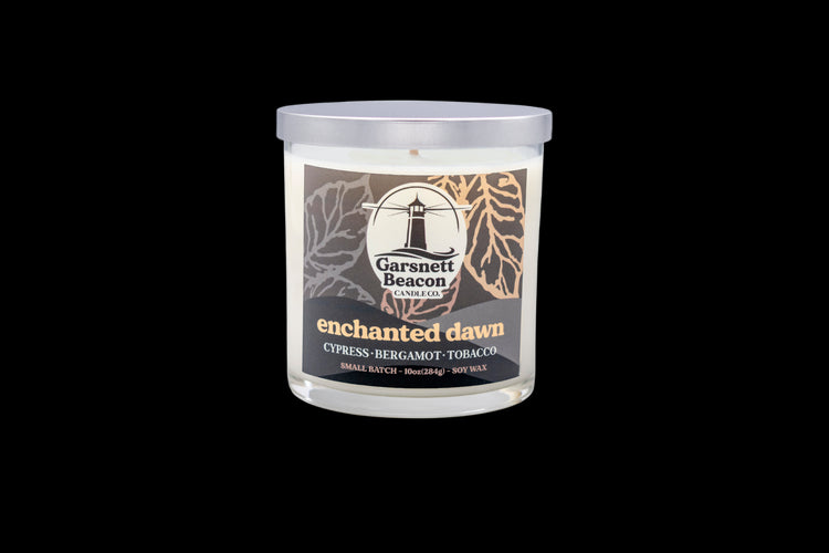 Enchanted Dawn Candle - Cypress, Bergamot, Tobacco Scent