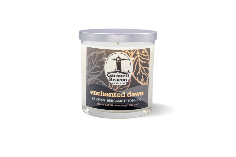Enchanted Dawn Candle - Cypress, Bergamot, Tobacco Scent