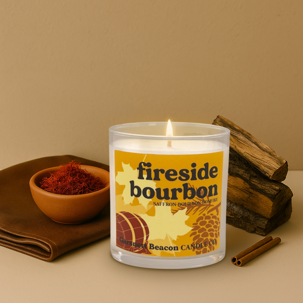 Fireside Bourbon Candle - Saffron, Bourbon, Bonfire Scent