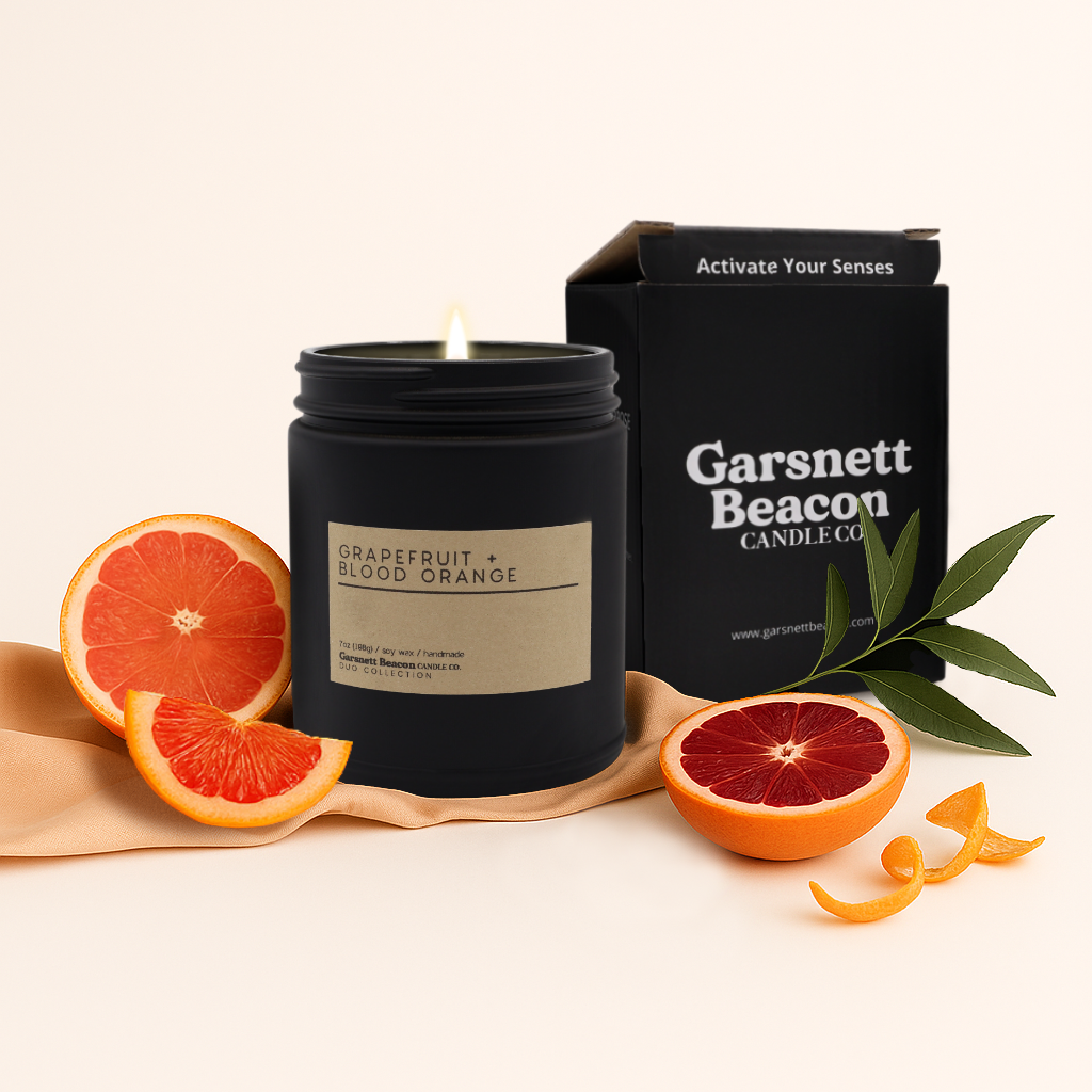 Grapefruit + Blood Orange Luxury Scented Candle | Duo Collection by Garsnett Beacon