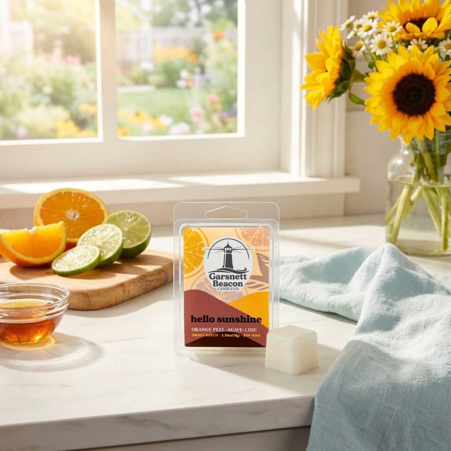 Hello Sunshine Wax Melts - Citrus Orange Peel, Agave, Sugar Scent