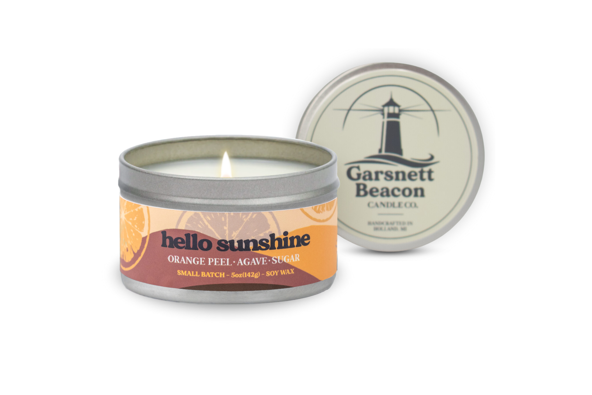 Hello Sunshine Candle - Citrus Orange Peel, Agave, Sugar Scent