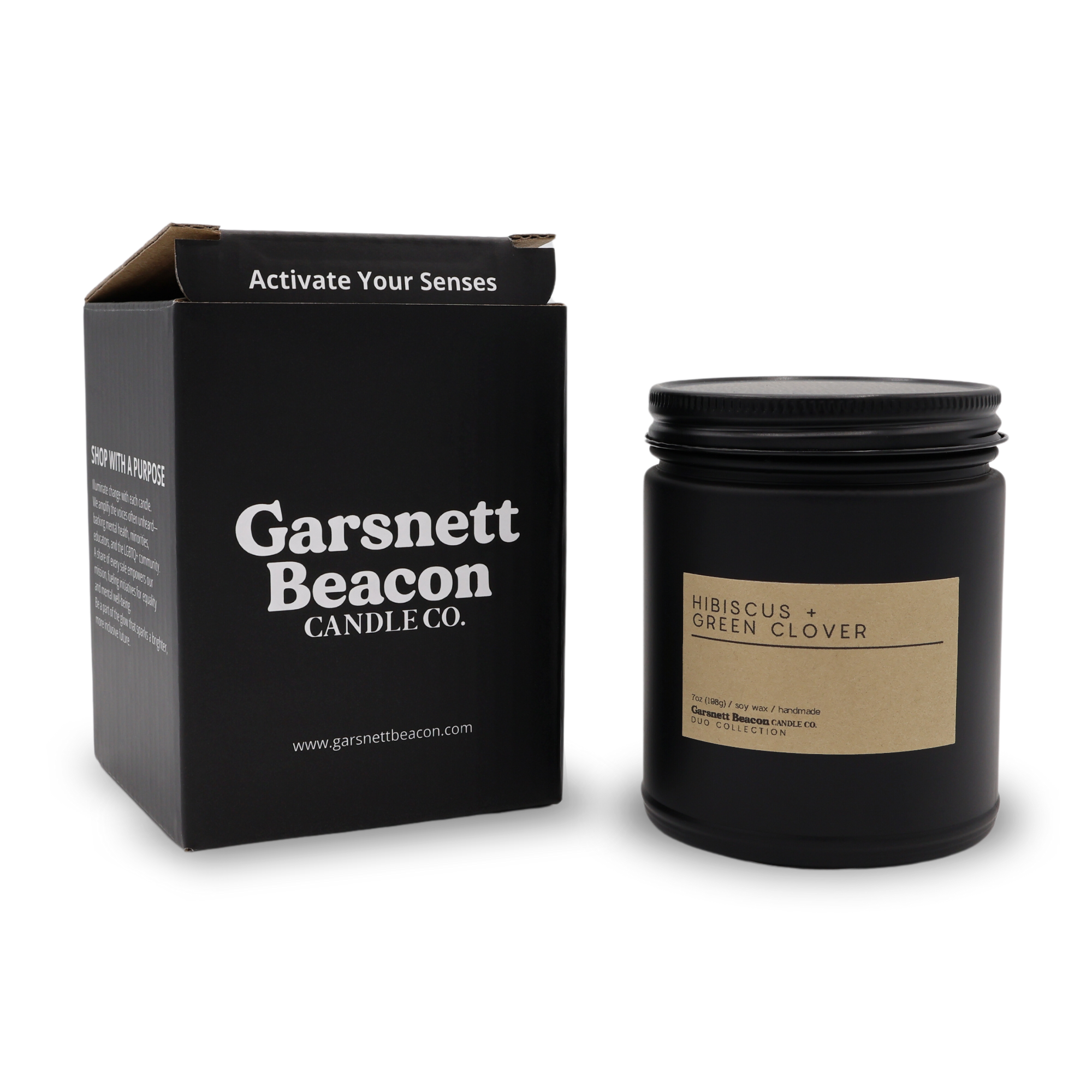 Hibiscus + Green Clover Luxury Scented Candle | Duo Collection by Garsnett Beacon