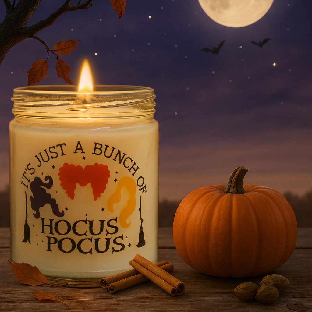 Hocus Pocus inspired Glass Candle