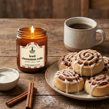 Iced Cinnamon Rolls Candle - Cinnamon, Pastry, Vanilla Scent