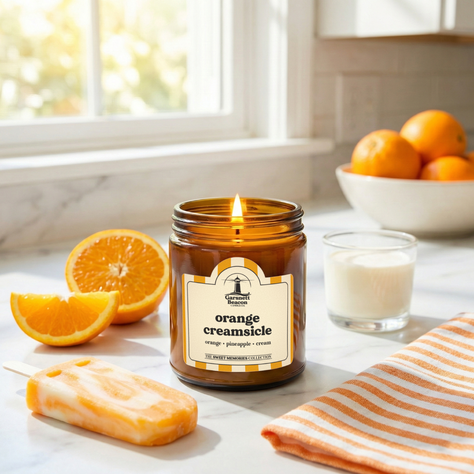 Orange Creamsicle Candle - Orange, Pineapple, Cream Scent