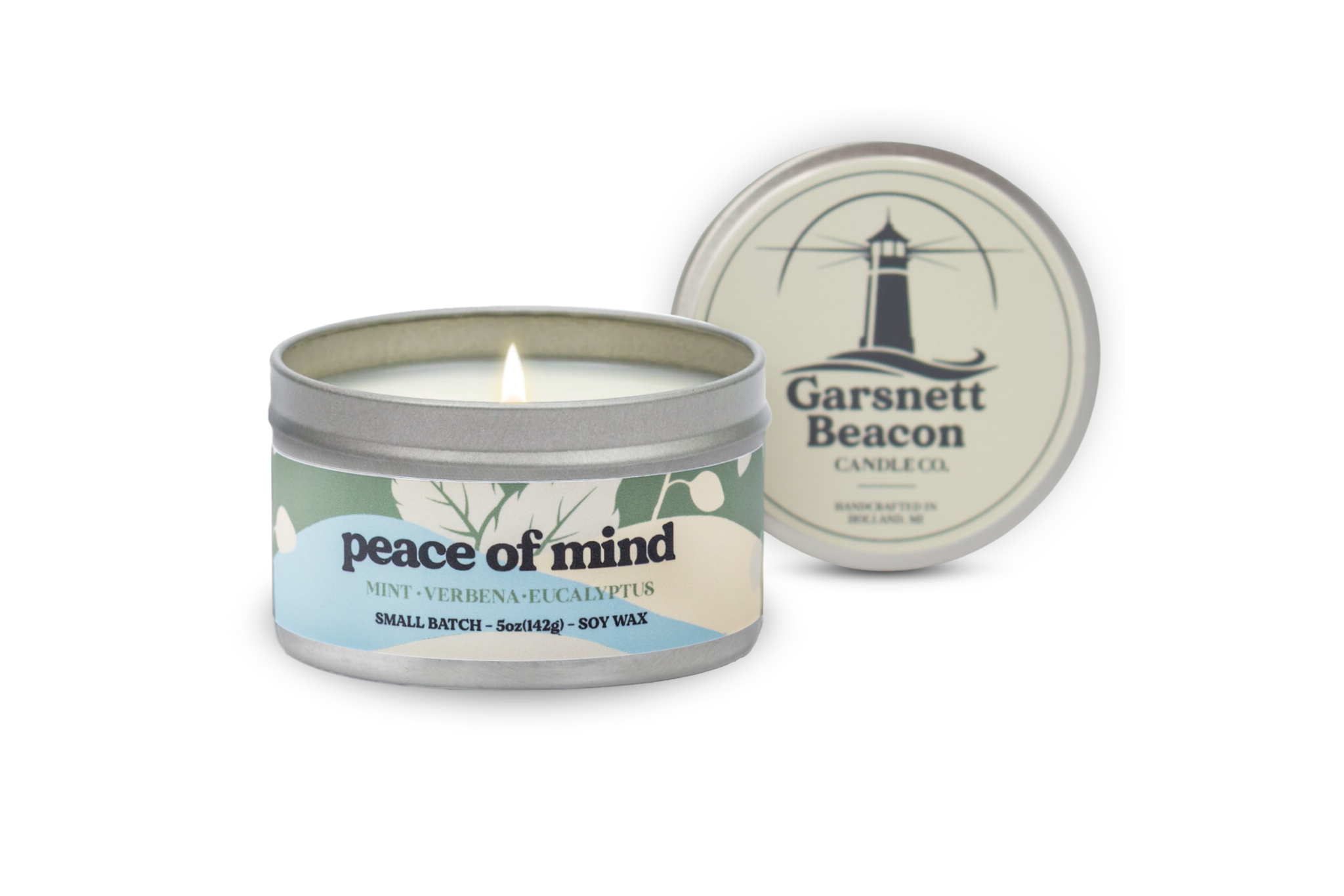 Peace of Mind Candle - Mint, Verbena, Eucalyptus Scent