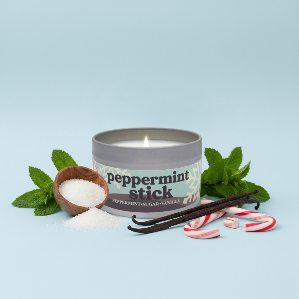 Peppermint Stick Candle - Peppermint, Sugar, Vanilla Scent