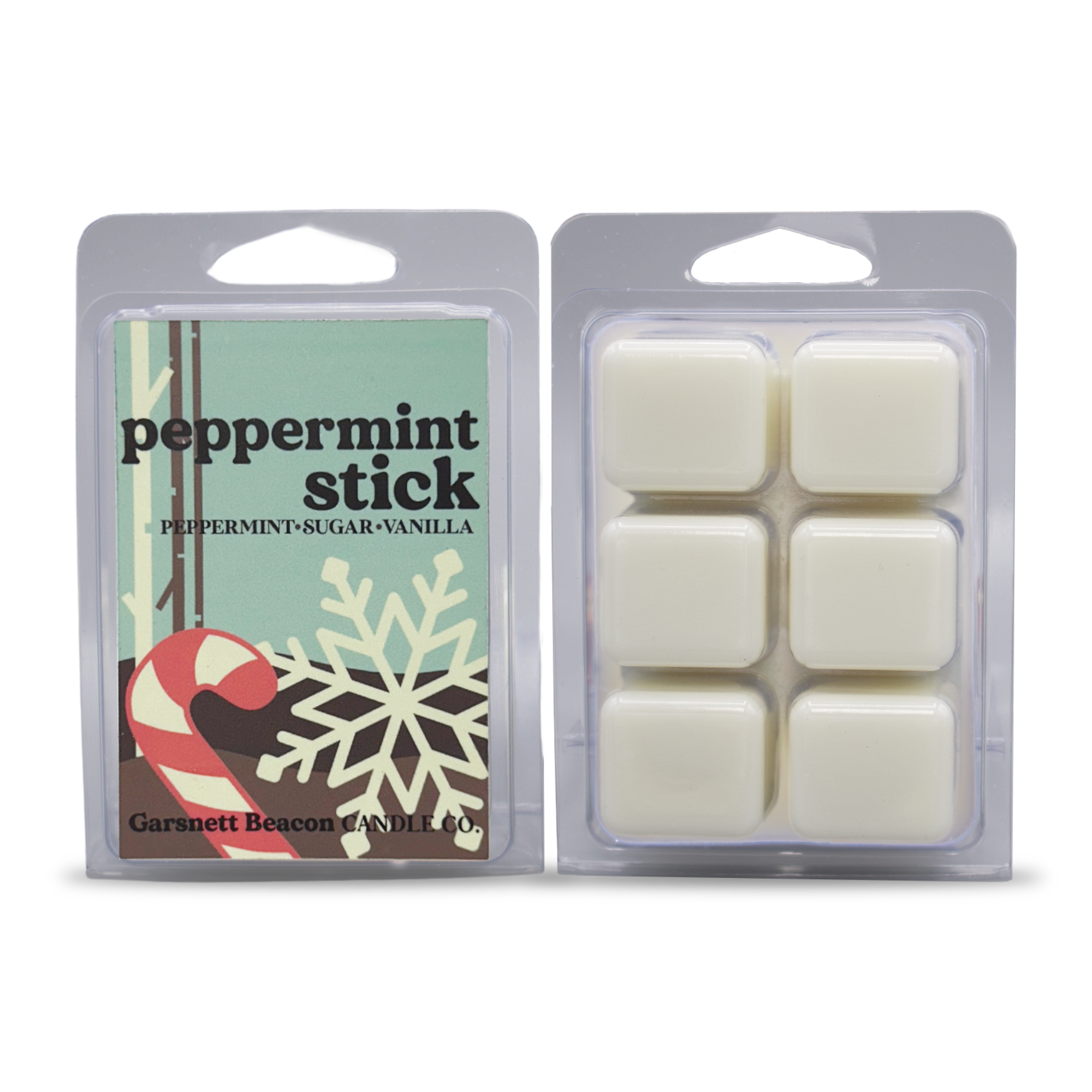Peppermint Stick Wax Melts - Peppermint, Sugar, Vanilla Scent