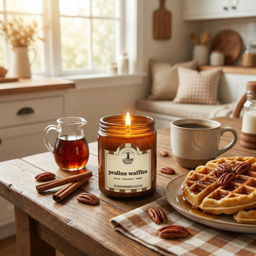 Praline Waffles Candle - Pecan, Cinnamon, Maple Syrup Scent