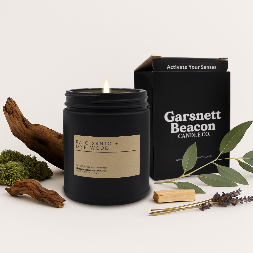 Palo Santo + Driftwood Luxury Scented Candle | Duo Collection by Garsnett Beacon