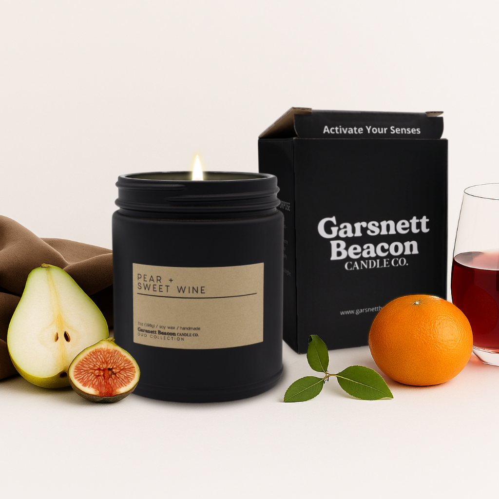 Pear + Sweet Wine Luxury Scented Candle | Duo Collection by Garsnett Beacon