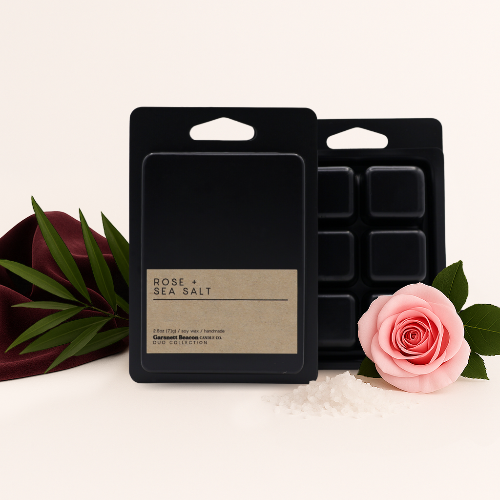 Rose + Sea Salt Luxury Scented Wax Melt | Duo Collection by Garsnett Beacon