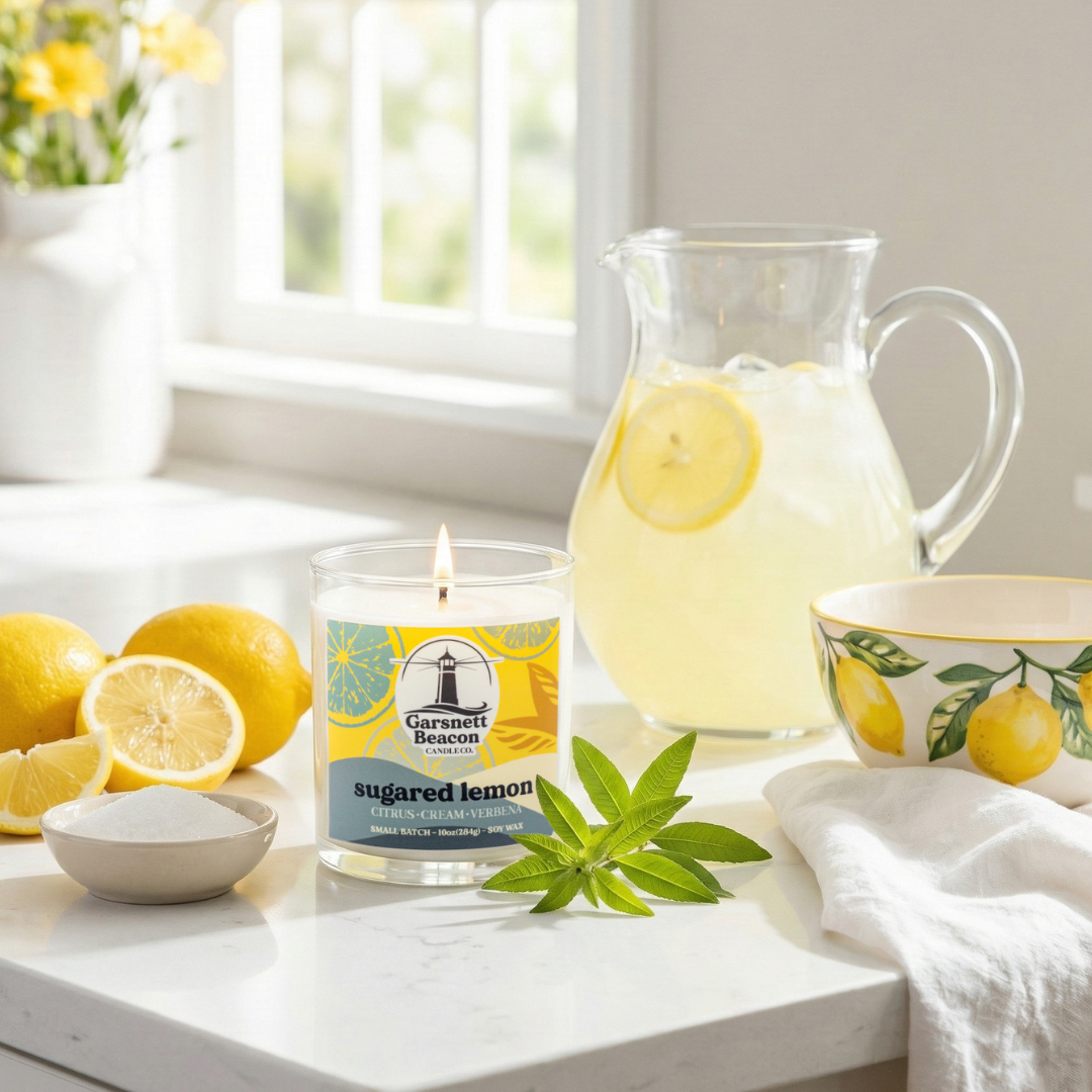 Sugared Lemon Candle - Citrus, Cream, Verbena Scent
