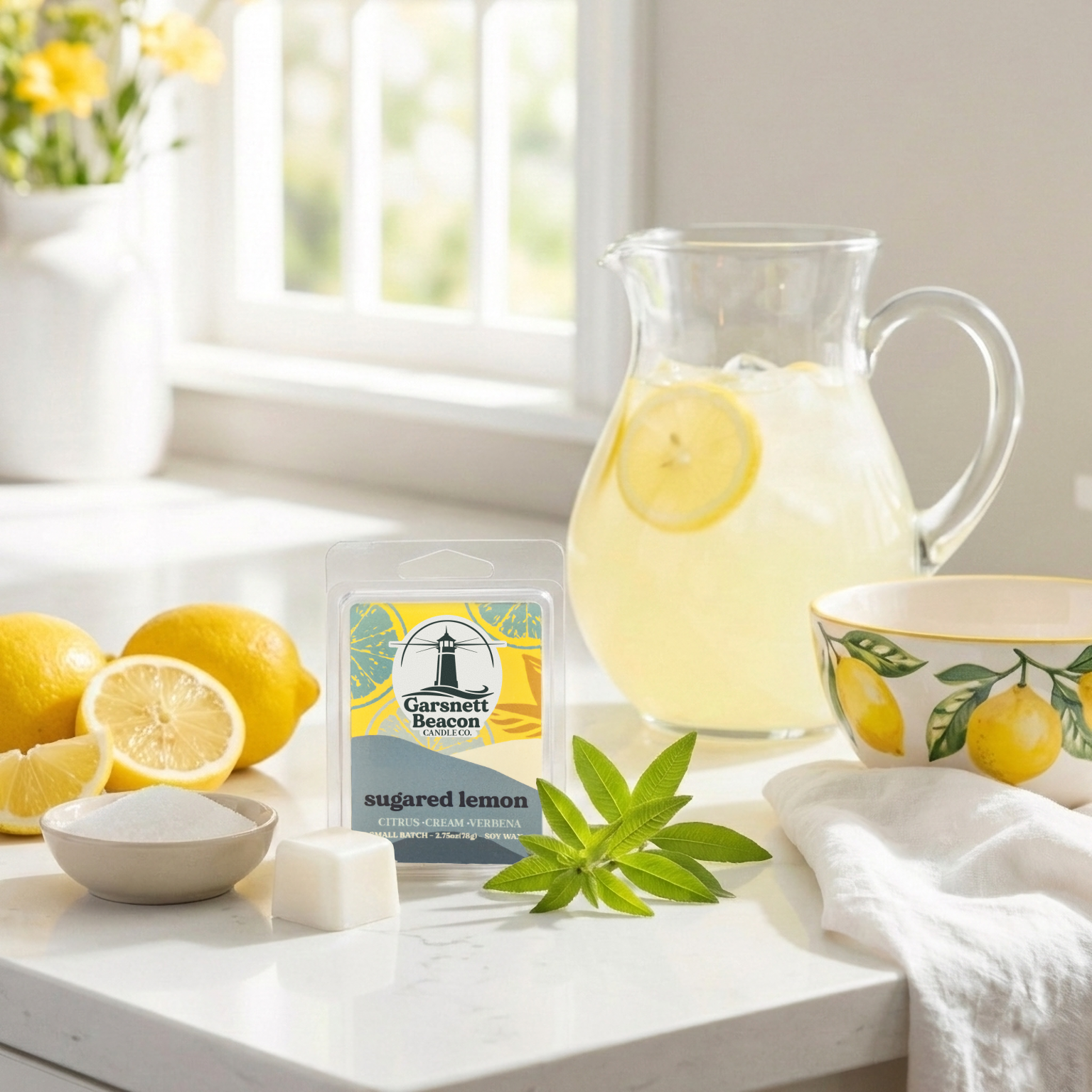 Sugared Lemon Wax Melts - Citrus, Cream, Verbena Scent