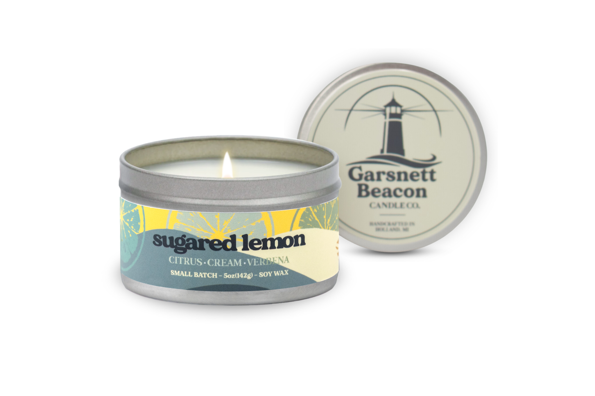 Sugared Lemon Candle - Citrus, Cream, Verbena Scent