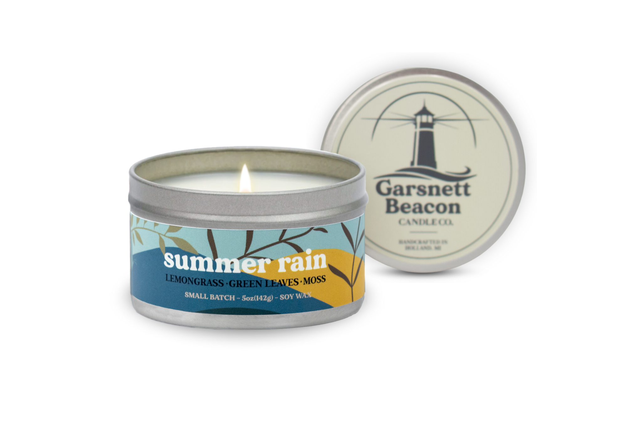 Summer Rain Candle - Rain Water, Greenery, Fresh Cut Grass Scent