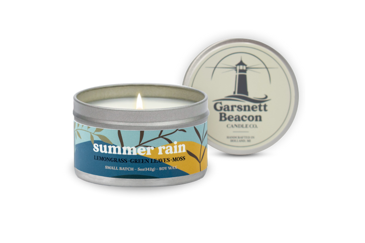 Summer Rain Candle - Rain Water, Greenery, Fresh Cut Grass Scent