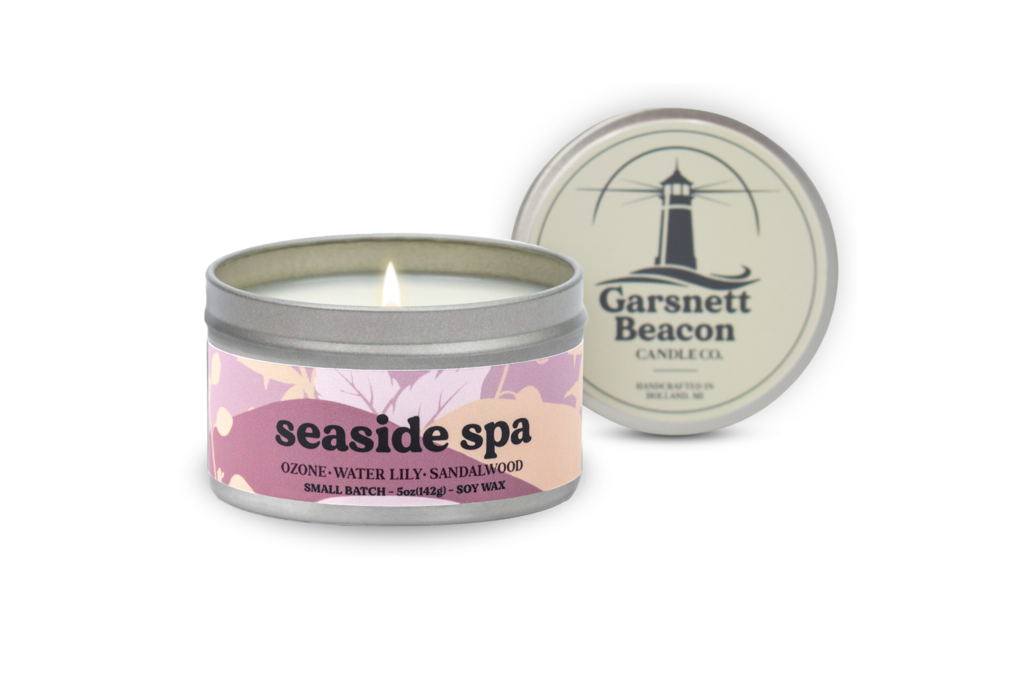 Seaside Spa Candle - Ozone, Water Lily, Sandalwood Scent