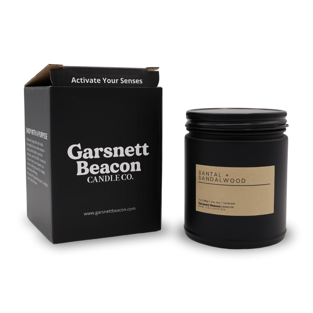 Santal + Sandalwood Luxury Scented Candle | Duo Collection by Garsnett Beacon