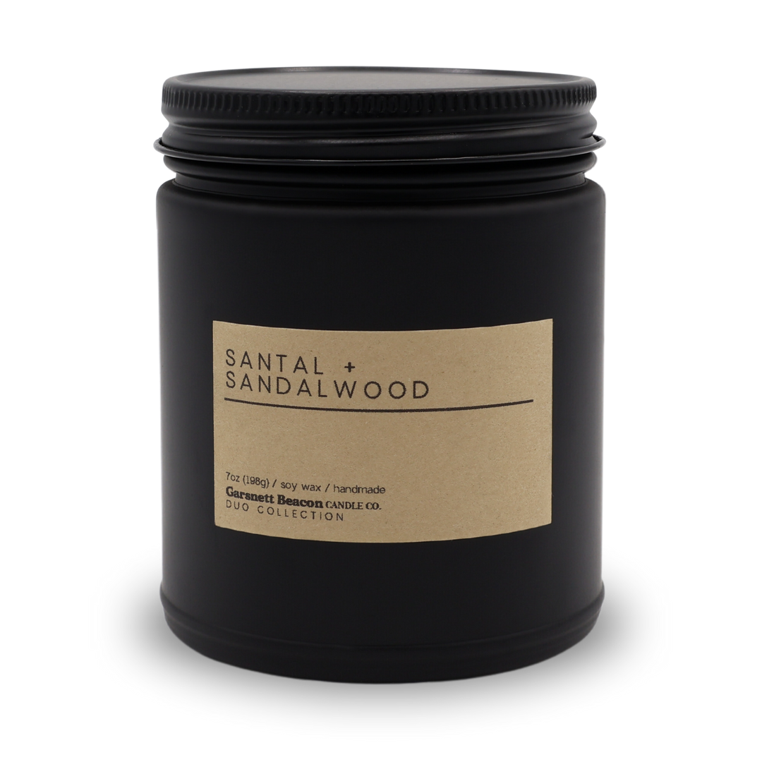 Santal + Sandalwood Luxury Scented Candle | Duo Collection by Garsnett Beacon