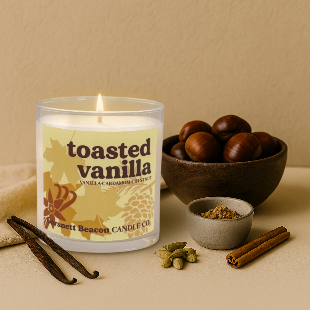 Toasted Vanilla Candle - Vanilla, Cardamom, Chestnut Scent