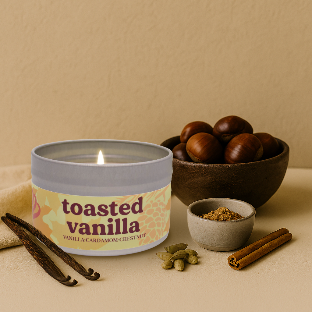 Toasted Vanilla Candle - Vanilla, Cardamom, Chestnut Scent