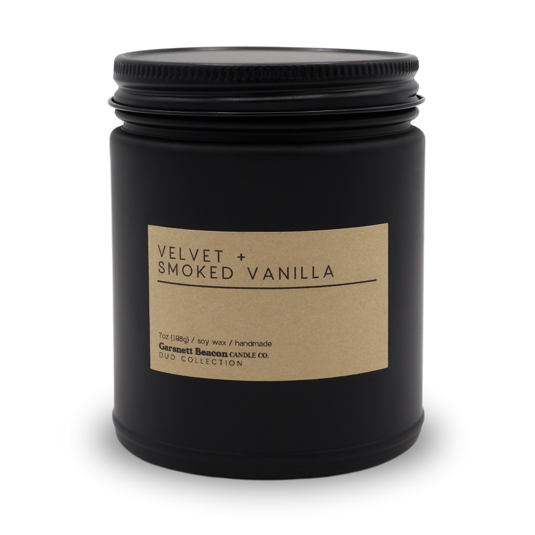 Velvet + Smoked Vanilla Luxury Scented Candle | Duo Collection by Garsnett Beacon
