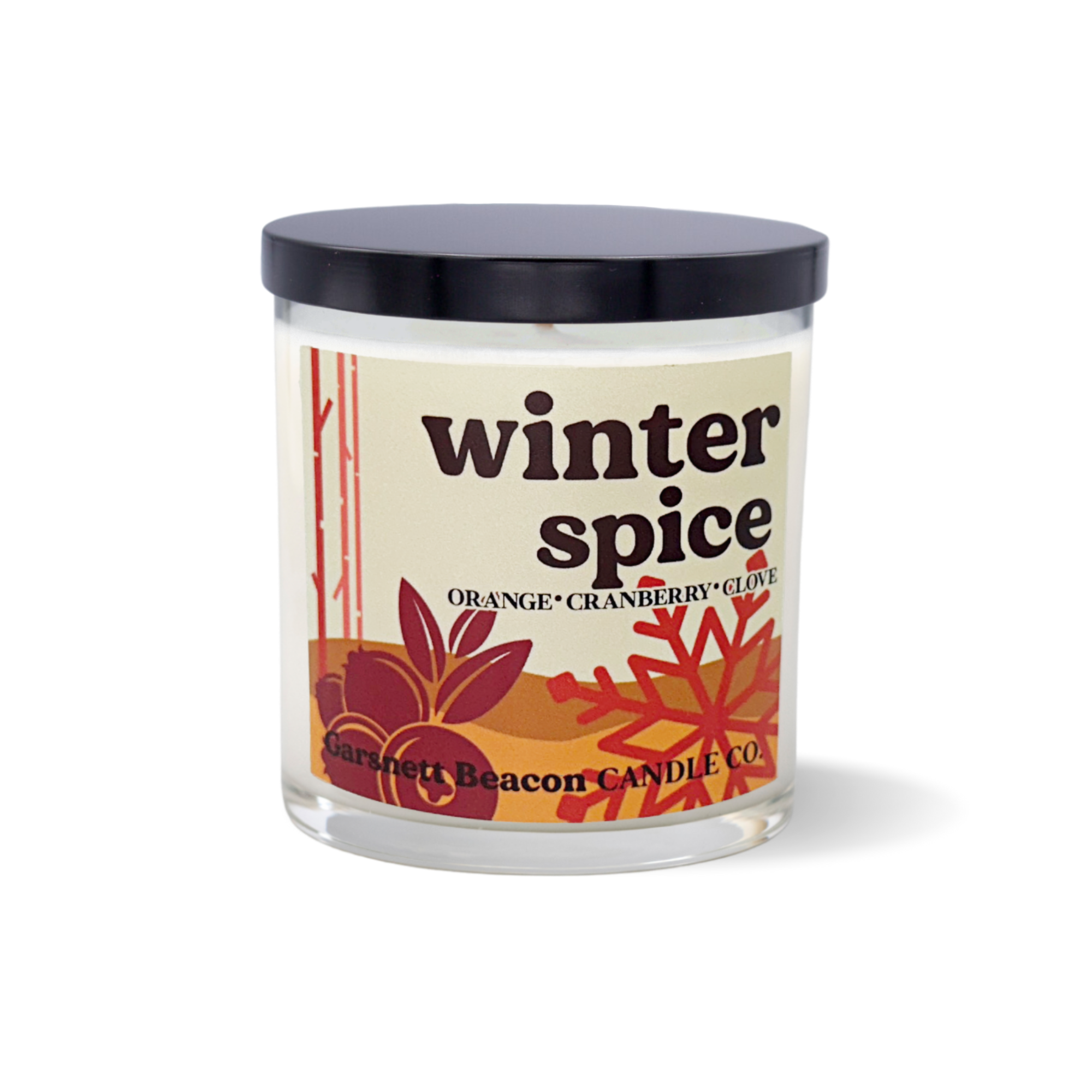 Winter Spice Candle - Orange, Cranberry, Clove Scent