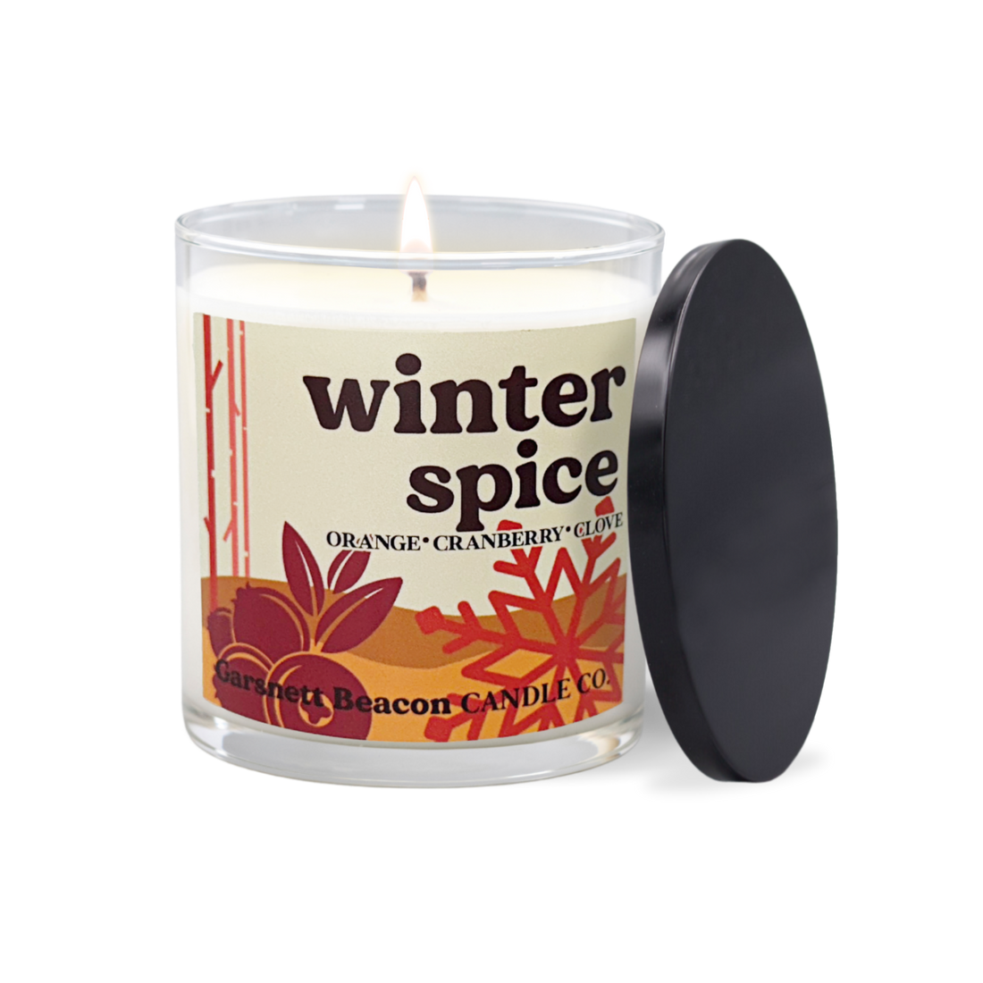Winter Spice Candle - Orange, Cranberry, Clove Scent
