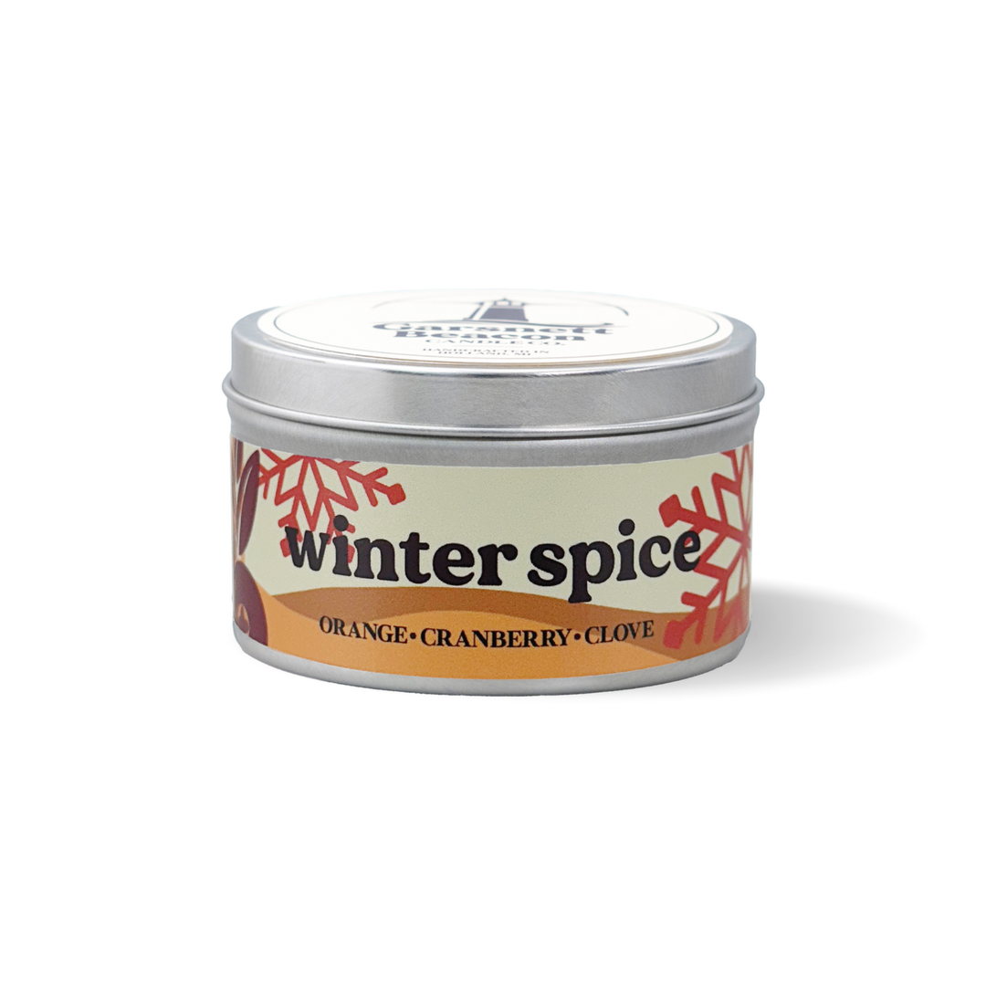 Winter Spice Candle - Orange, Cranberry, Clove Scent