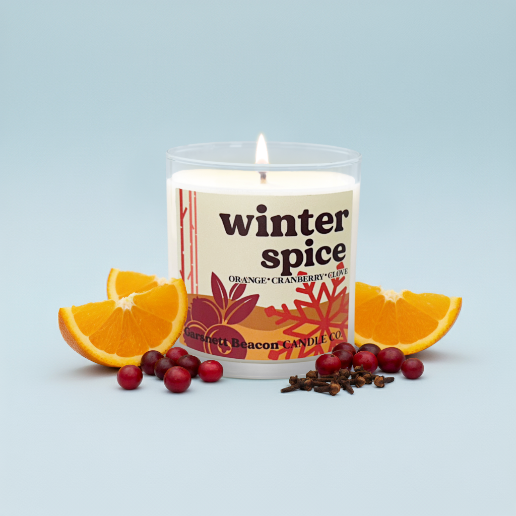 Winter Spice Candle - Orange, Cranberry, Clove Scent