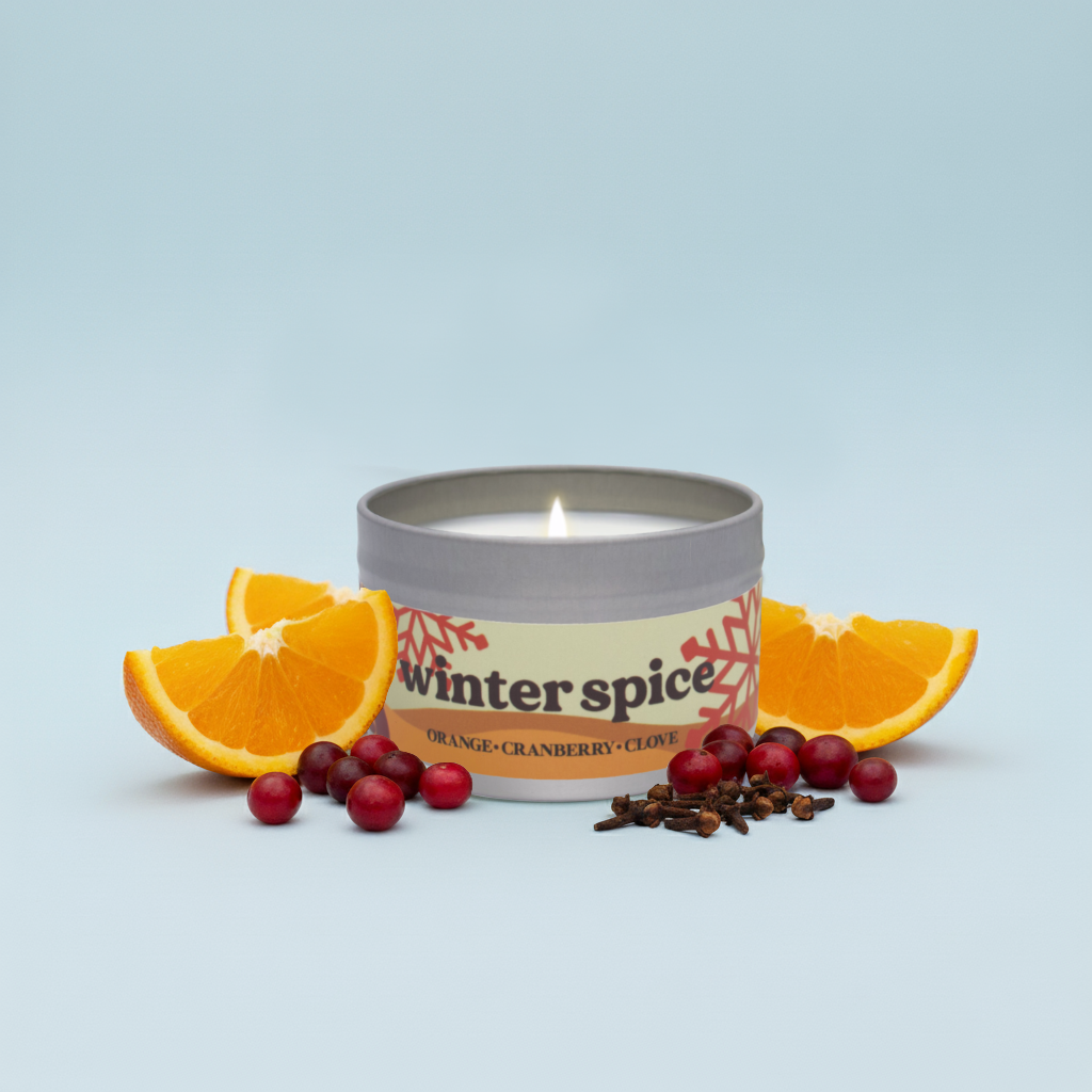Winter Spice Candle - Orange, Cranberry, Clove Scent