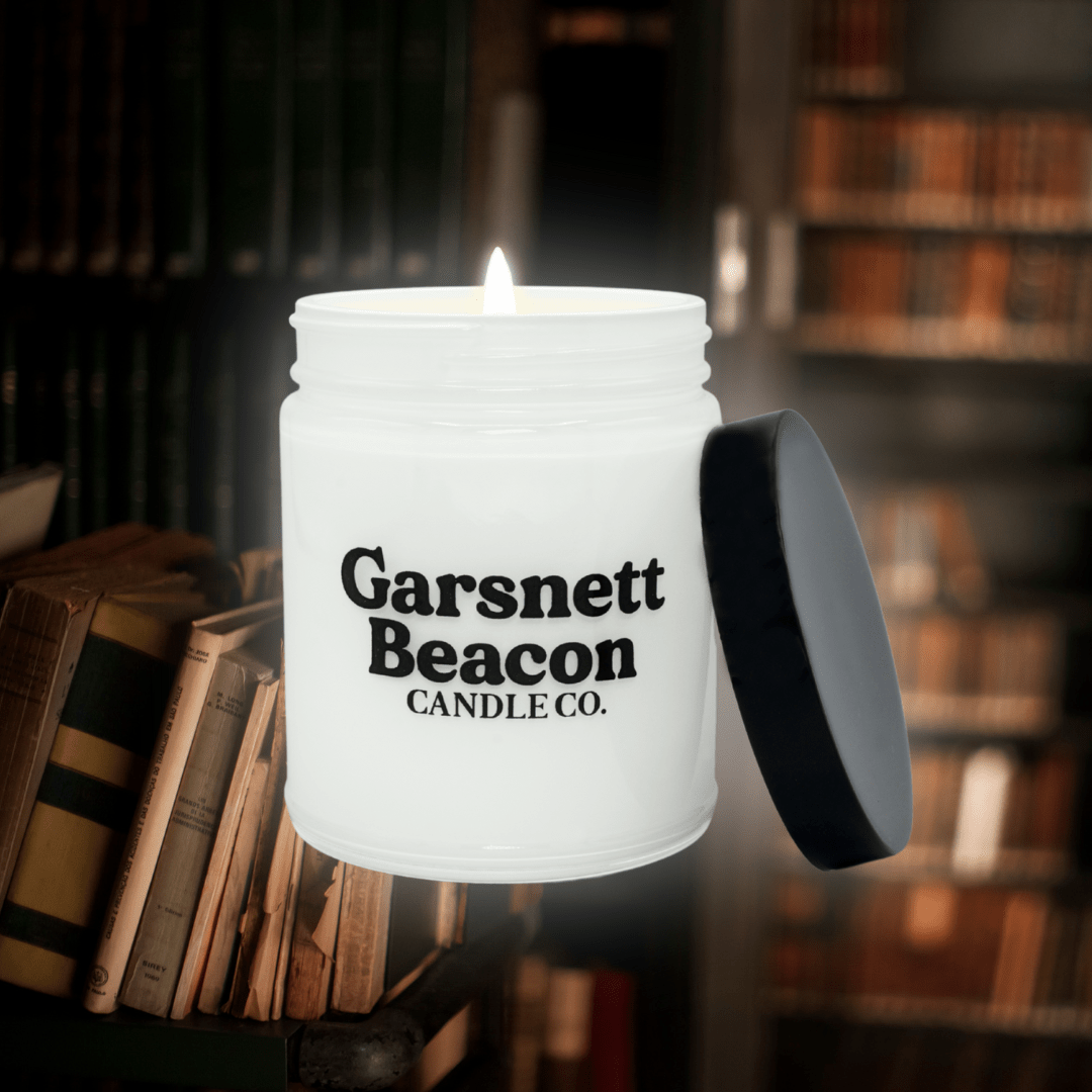 Aged Books Soy Candle | Garsnett Beacon