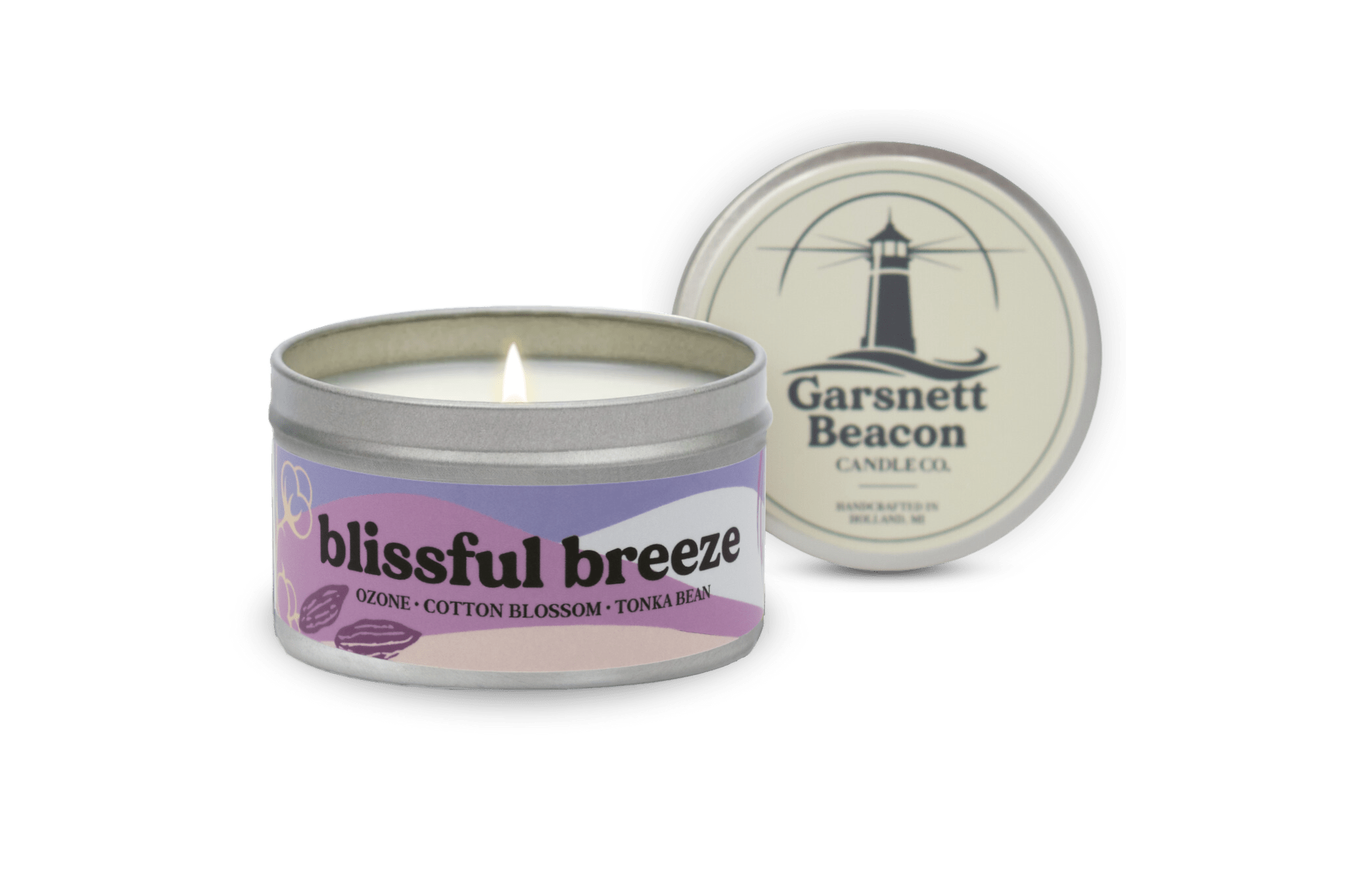 Blissful Breeze Candle - Ozone Cotton Blossom Tonka Bean Scent