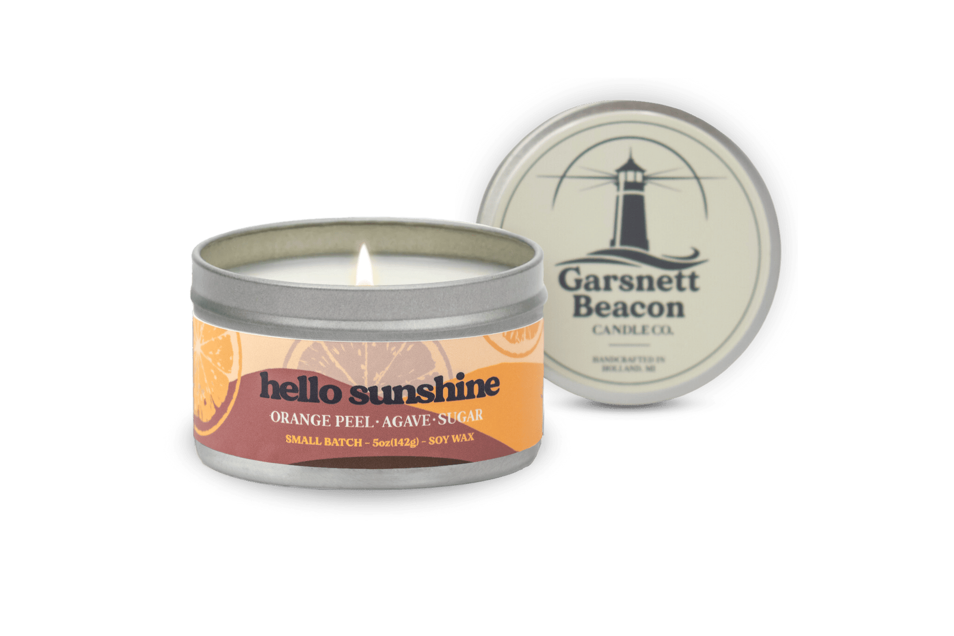 Hello Sunshine Candle - Citrus Orange Peel, Agave, Sugar Scent
