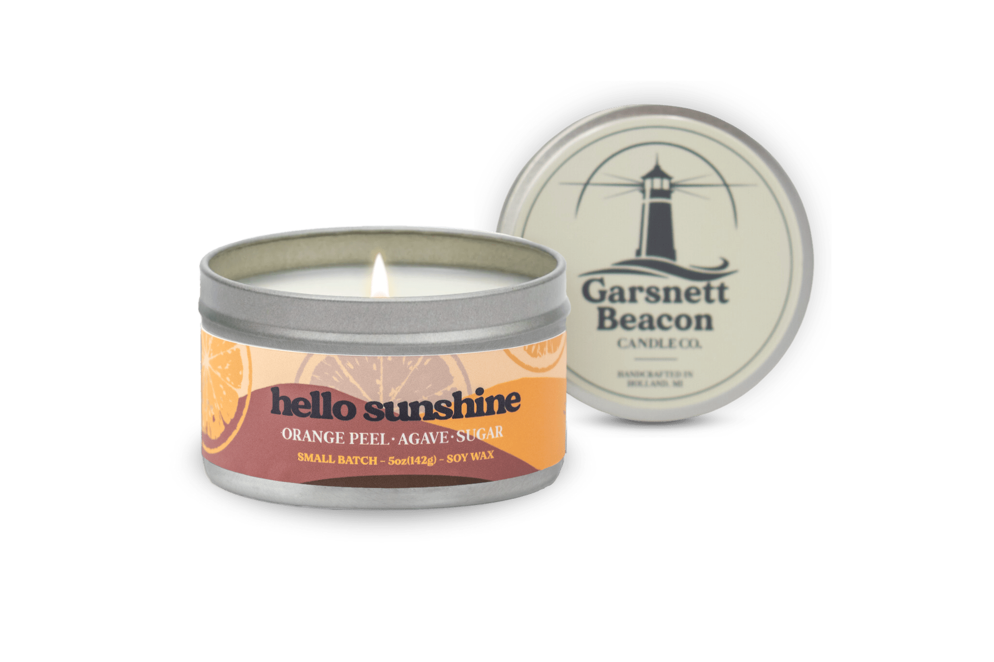 Hello Sunshine Candle - Citrus Orange Peel, Agave, Sugar Scent