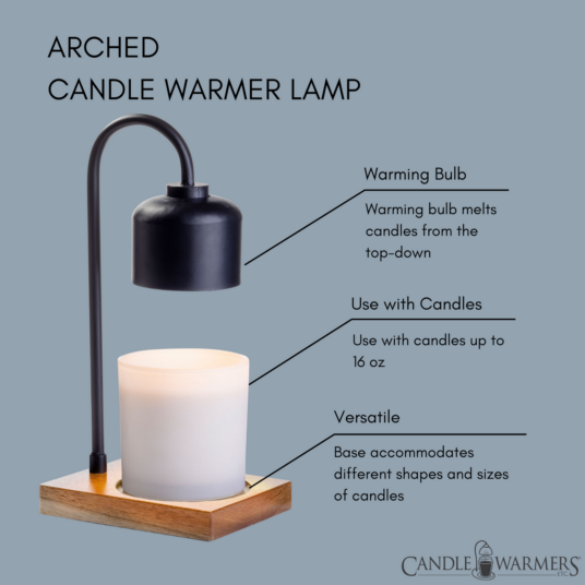 Black and Wood Candle Warmer Lamp