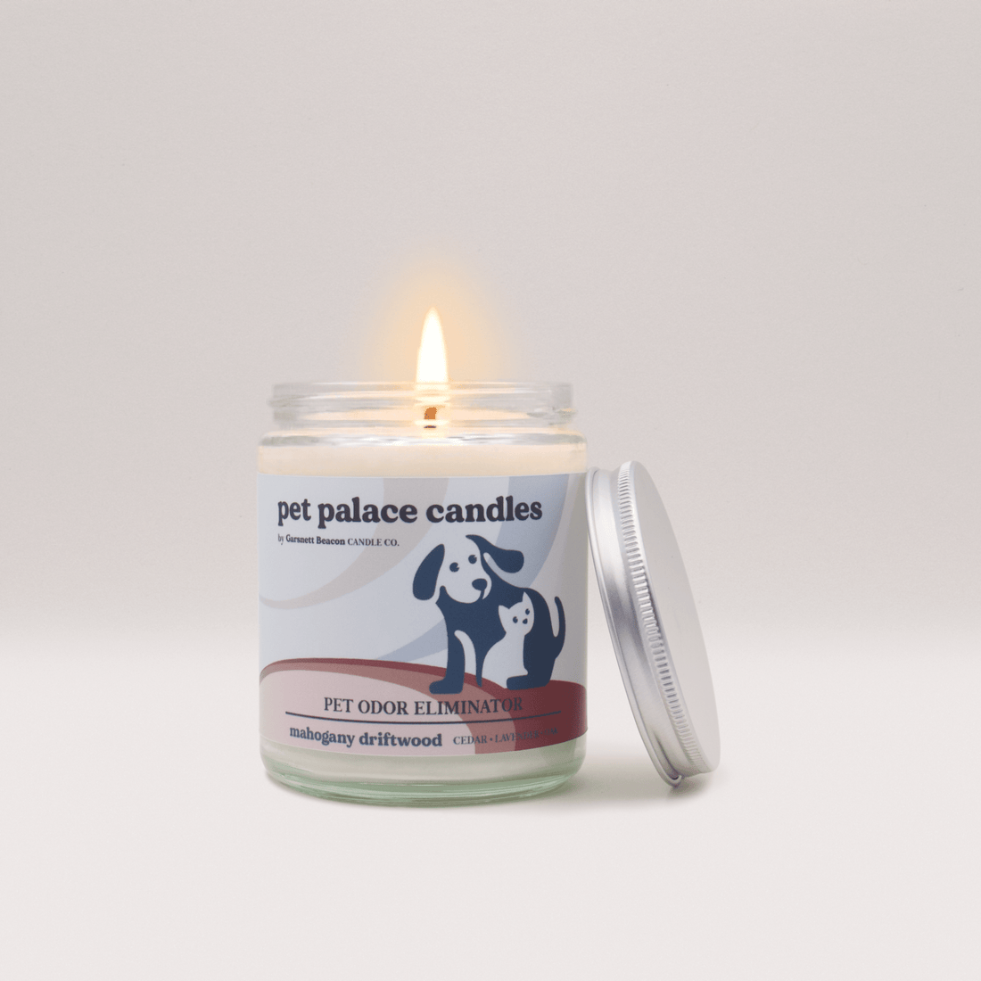 Mahogany Driftwood Pet Odor Eliminator Candle | Garsnett Beacon