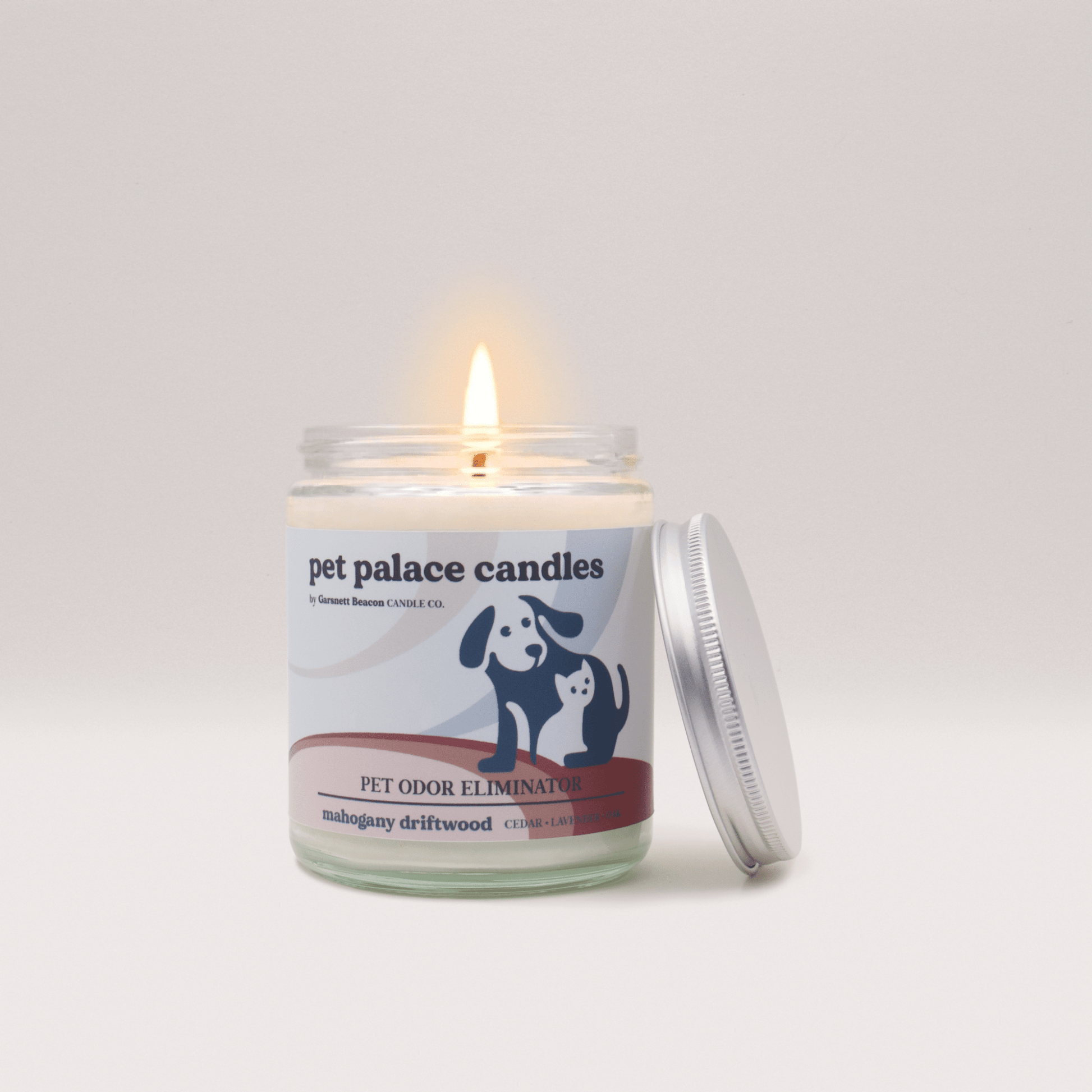 Mahogany Driftwood Pet Odor Eliminator Candle | Garsnett Beacon