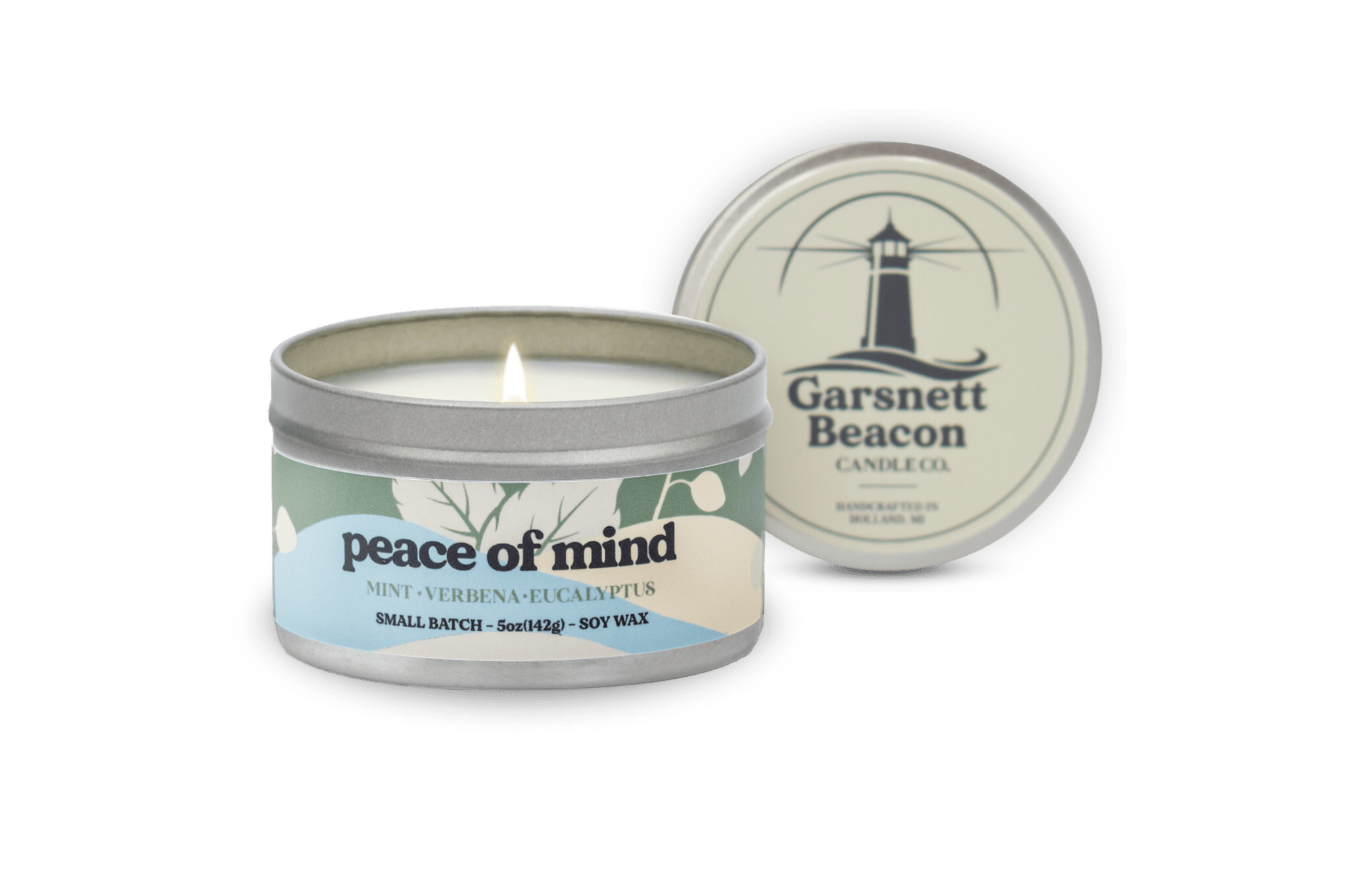 Peace of Mind Candle - Mint, Verbena, Eucalyptus Scent