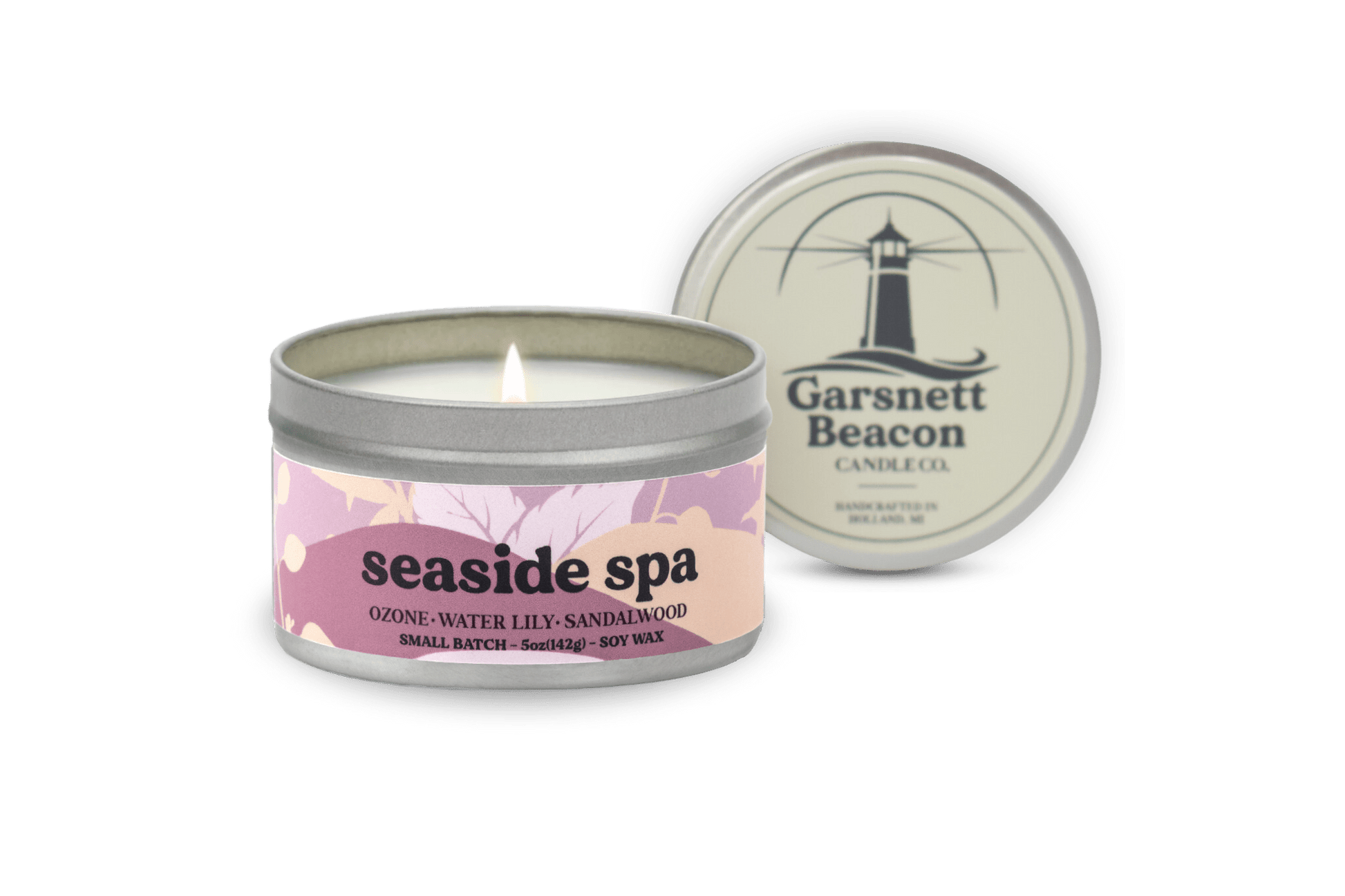 Seaside Spa Candle - Ozone, Water Lily, Sandalwood Scent