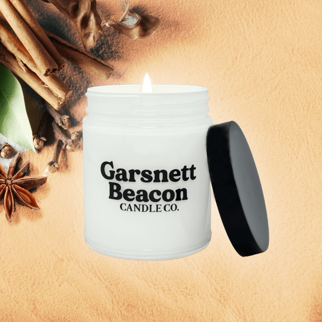 Suede and Spice Soy Candle | Garsnett Beacon