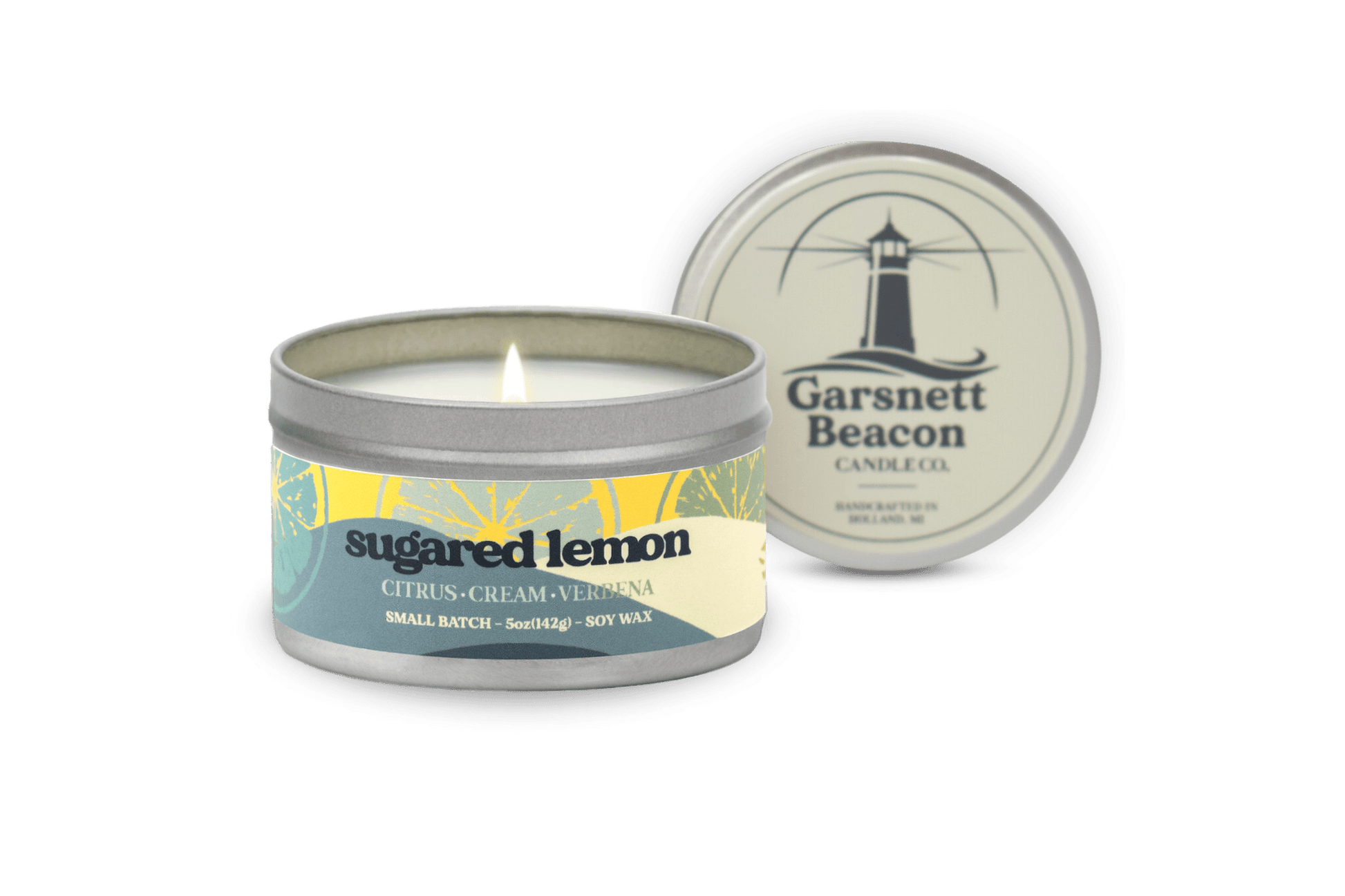 Sugared Lemon Candle - Citrus, Cream, Verbena Scent