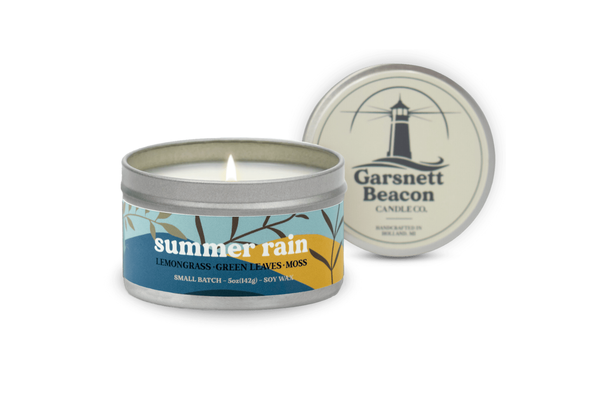 Summer Rain Candle - Rain Water, Greenery, Fresh Cut Grass Scent