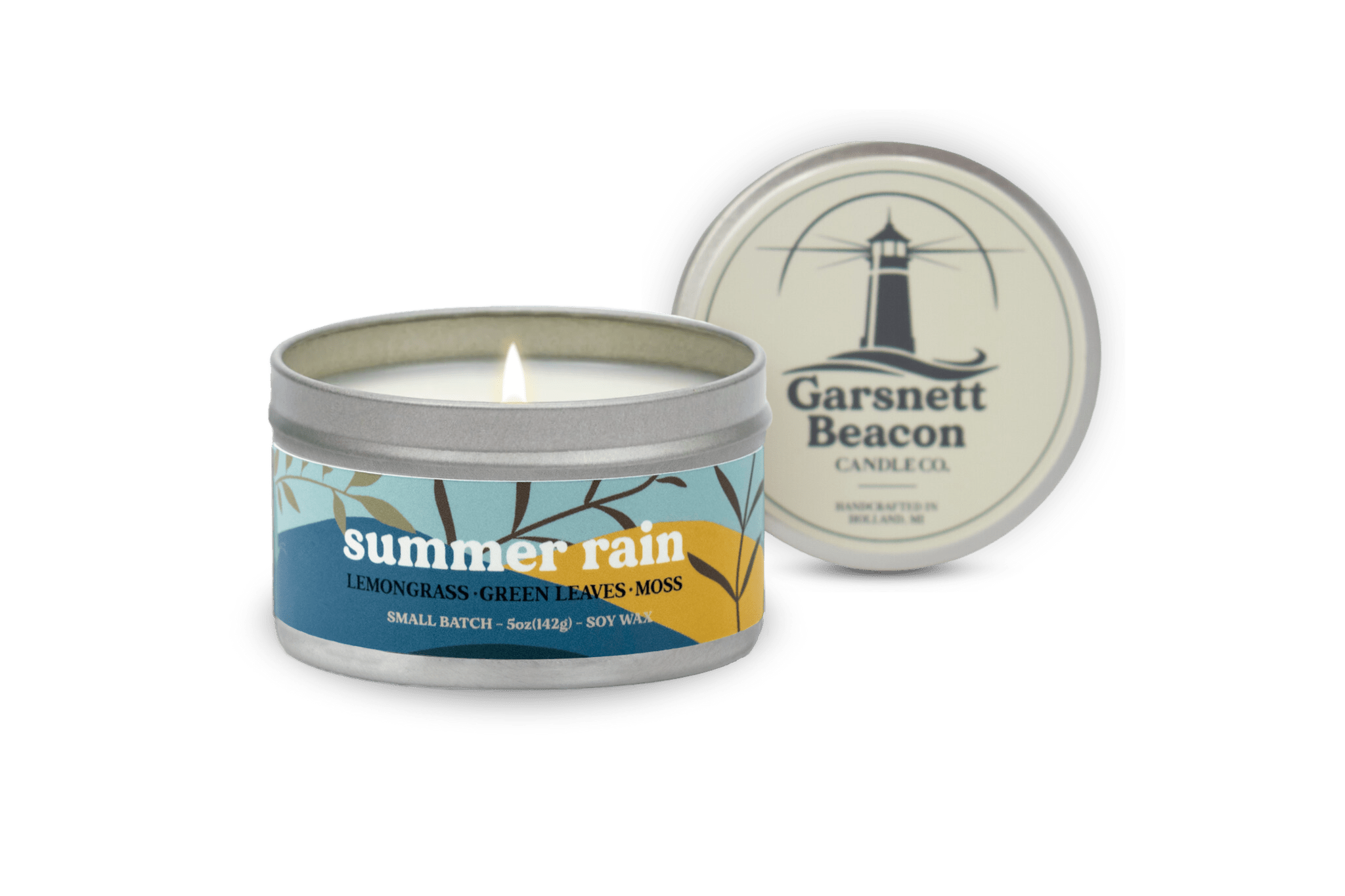 Summer Rain Candle - Rain Water, Greenery, Fresh Cut Grass Scent